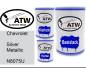 Preview: Chevrolet, Silver Metallic, N8075U: 500ml Lackdose + 500ml Klarlack + 250ml Härter - Set, von ATW Autoteile West.